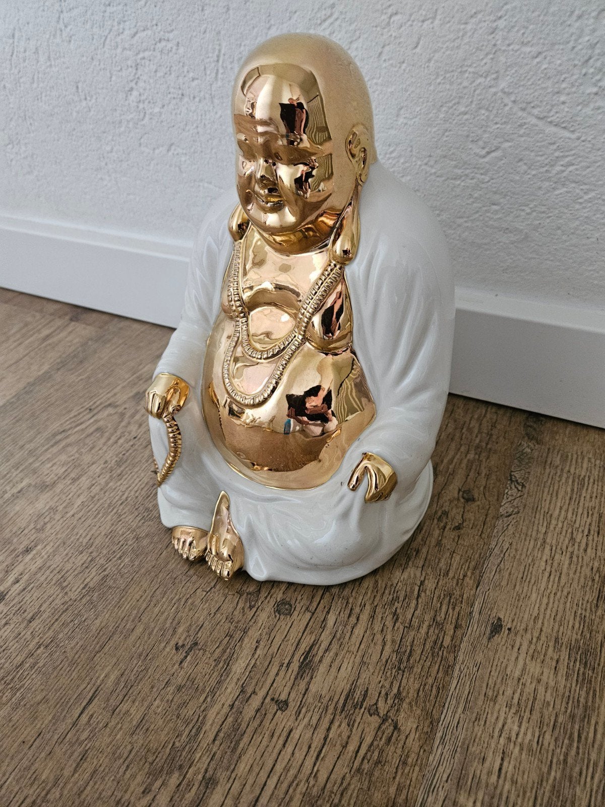 Mooie Capodimonte Boeddha - Wit met Gouden accenten, Ophalen, Gebruikt, Steen/keramiek, Meerkleurig