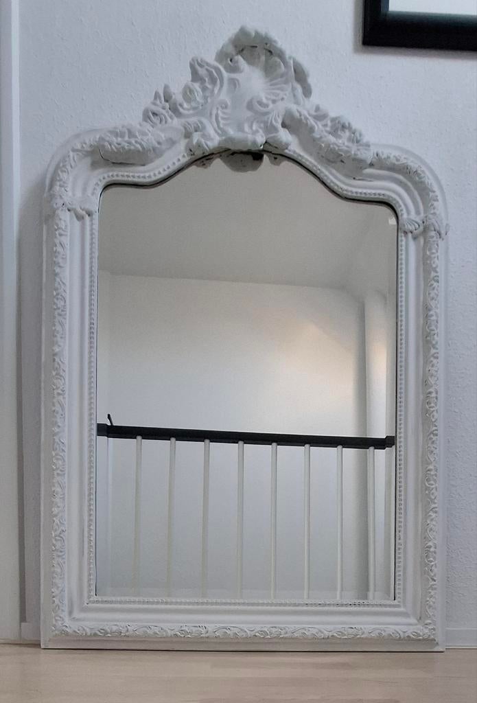 Grote brocante spiegel geslepen glas, Huis en Inrichting, Woonaccessoires | Spiegels, 75 tot 100 cm, 100 tot 150 cm, Rechthoekig