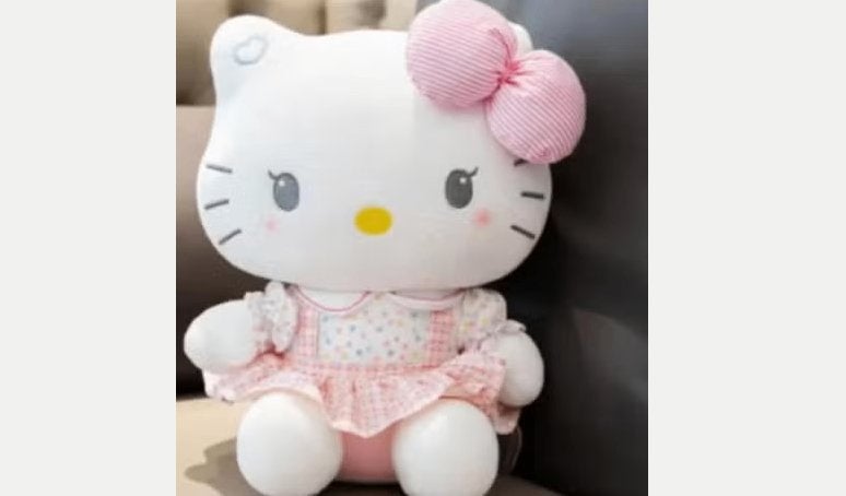 Hello Kitty grote knuffel met roze jurkje (25cm), Kinderen en Baby's, Ophalen of Verzenden, Nieuw