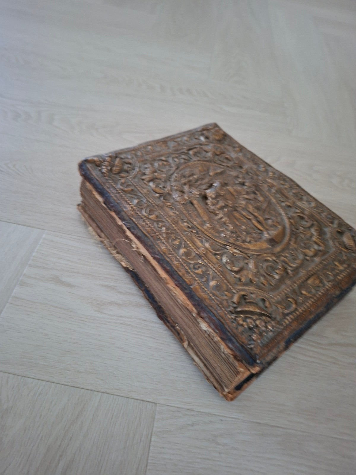 Antiek Fotoalbum met Reliëf en Oude Foto's, Ophalen of Verzenden