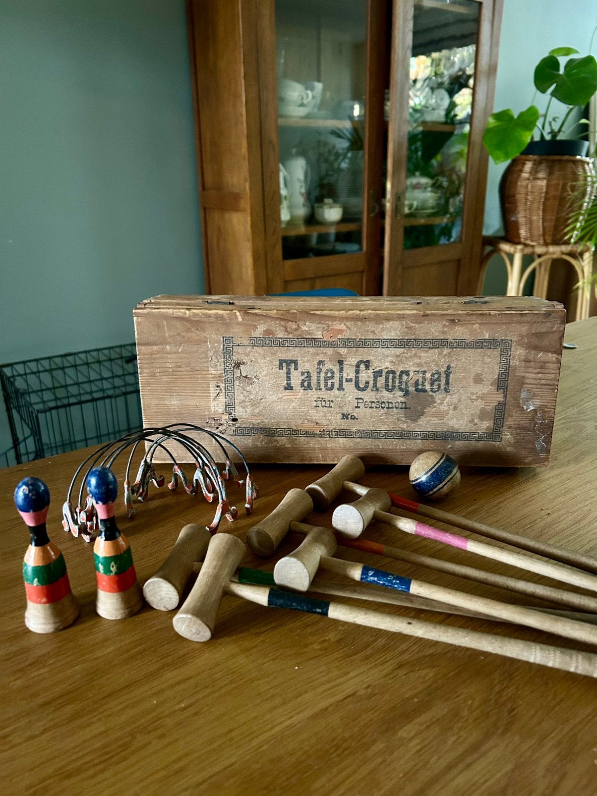 Vintage / antiek tafel croquet spel, Ophalen, Gebruikt