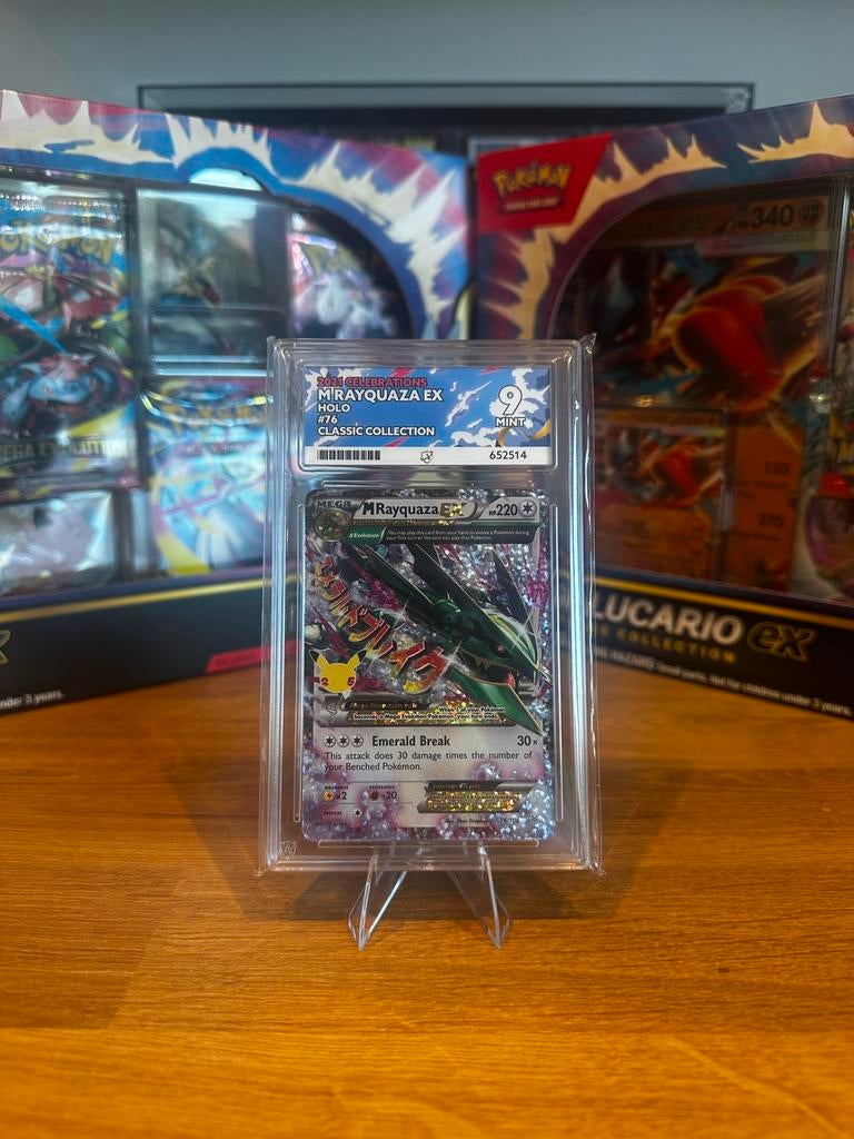 M Rayquaza M 76/108 ACE 9 25 celebrations PSA 9, Ophalen of Verzenden, Zo goed als nieuw