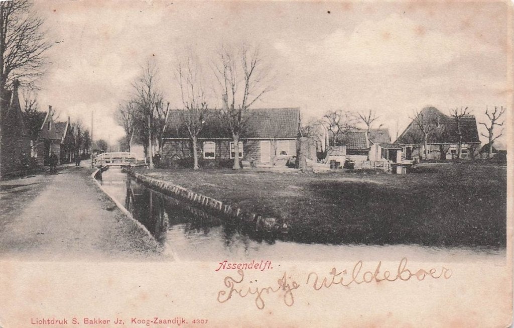 703-014-053 Assendelft, Verzamelen, Ansichtkaarten | Nederland, Noord-Holland, Voor 1920, Verzenden