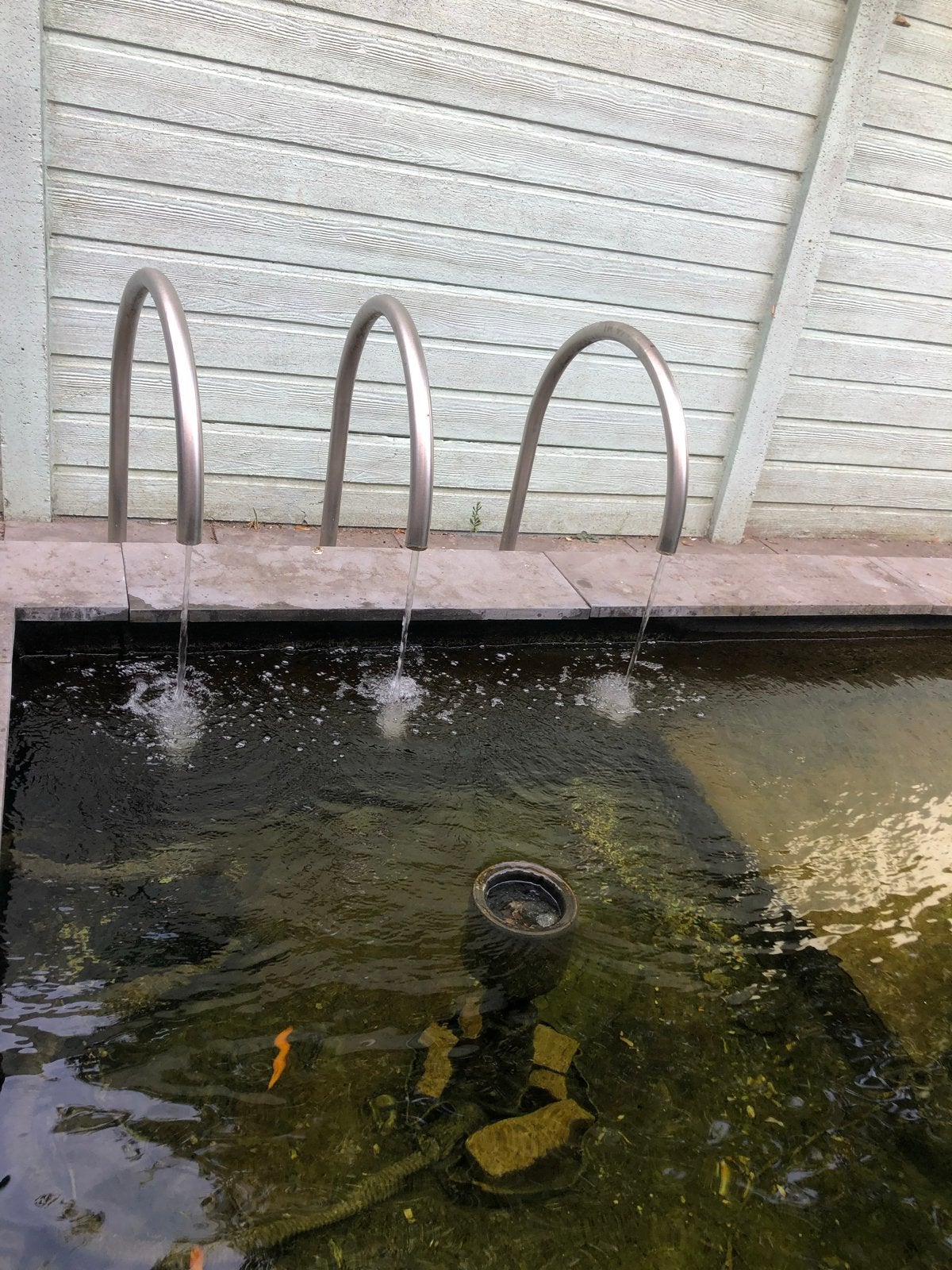3 RVS waterornamenten met toebehoren voor vijver, Tuin en Terras, Vijvers, Ophalen, Gebruikt