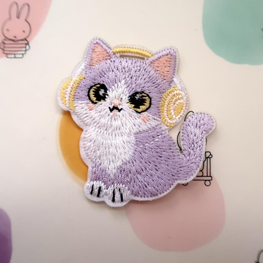 Koptelefoon Kat opstrijkplaatje Patch Badge Applique, Verzenden, Nieuw, Overige applicaties
