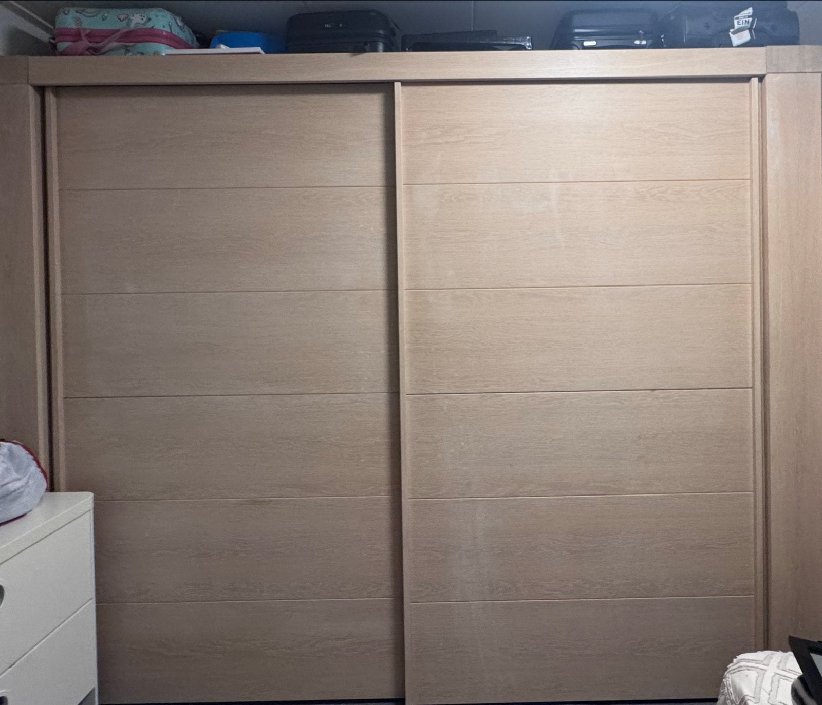 Grote Kledingkast met Schuifdeuren - 271x214x56 cm, Ophalen, Gebruikt, 200 cm of meer, Overige houtsoorten