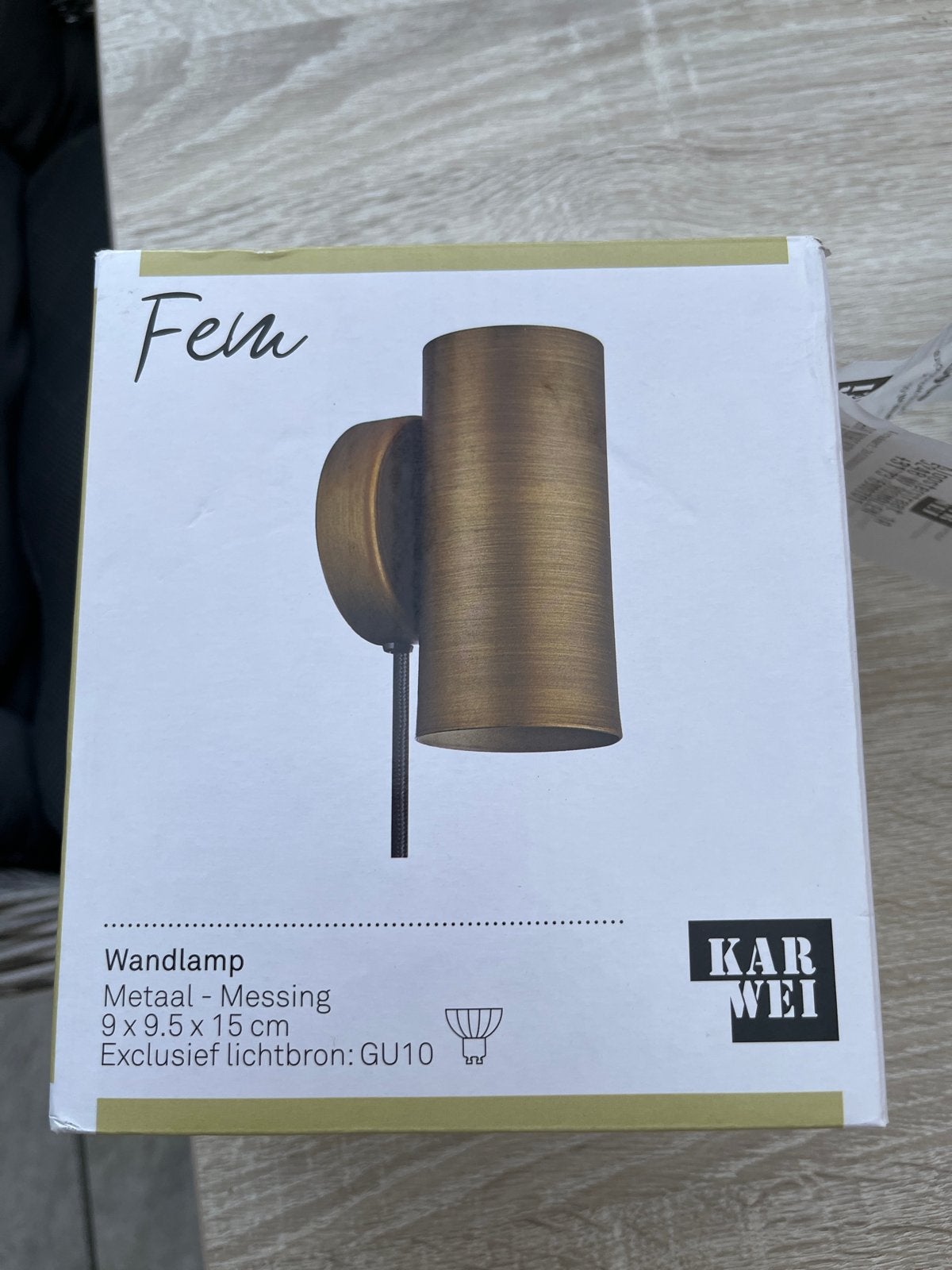 Nieuwe Karwei Fem Wandlamp - Up & Down - Messing, Up-/downlighter, GU10, Nieuw, Ophalen of Verzenden