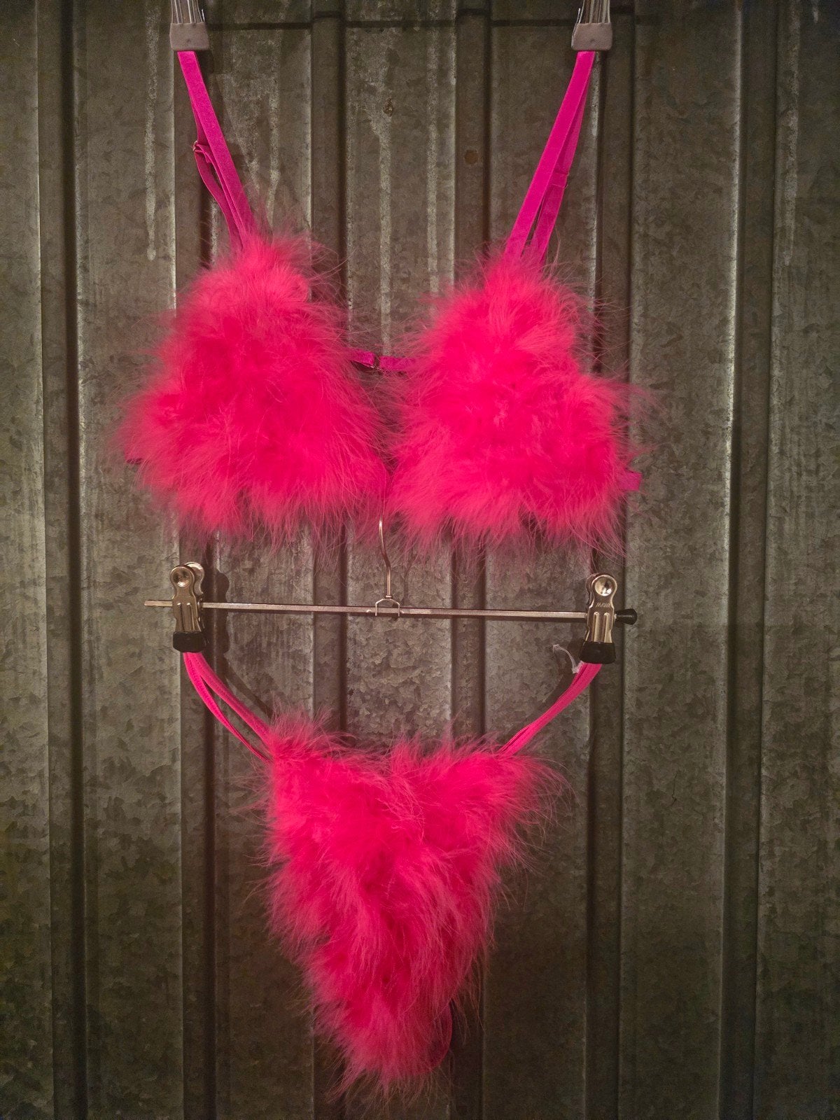 Roze Lingerie Setje met Veren, Onbekend, Ophalen of Verzenden, Roze, Setje