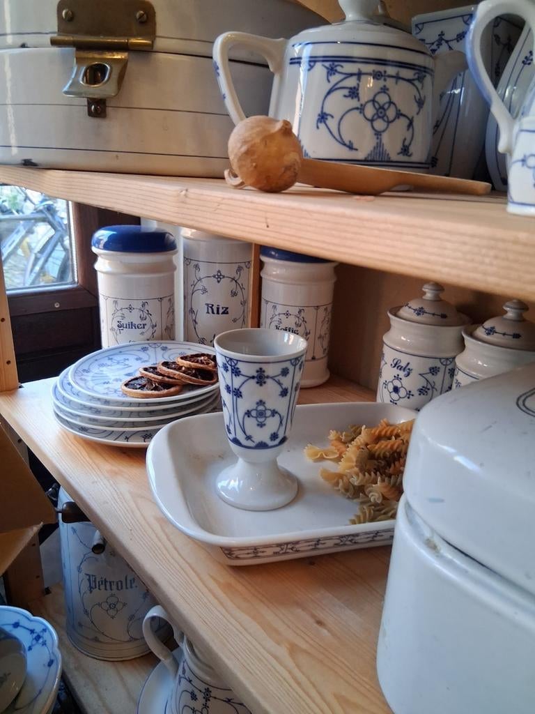 Blauw saks schalen  kommetjes  saladekommen jager, Ophalen of Verzenden