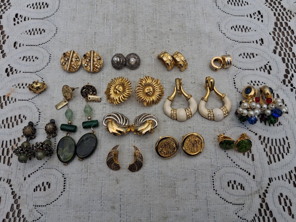vintage sieraden, Sieraden, Tassen en Uiterlijk, Verzenden, Overige materialen, Oorbellen, Met edelsteen