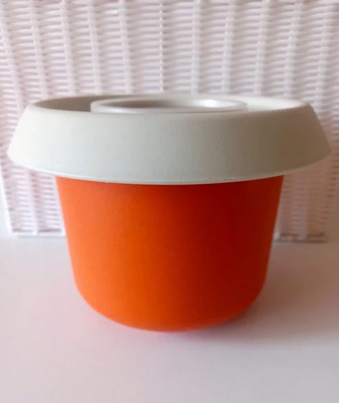 Vintage / retro oranje Tupperware mixerkom, Huis en Inrichting, Keuken | Tupperware, Ophalen of Verzenden, Zo goed als nieuw, Oranje