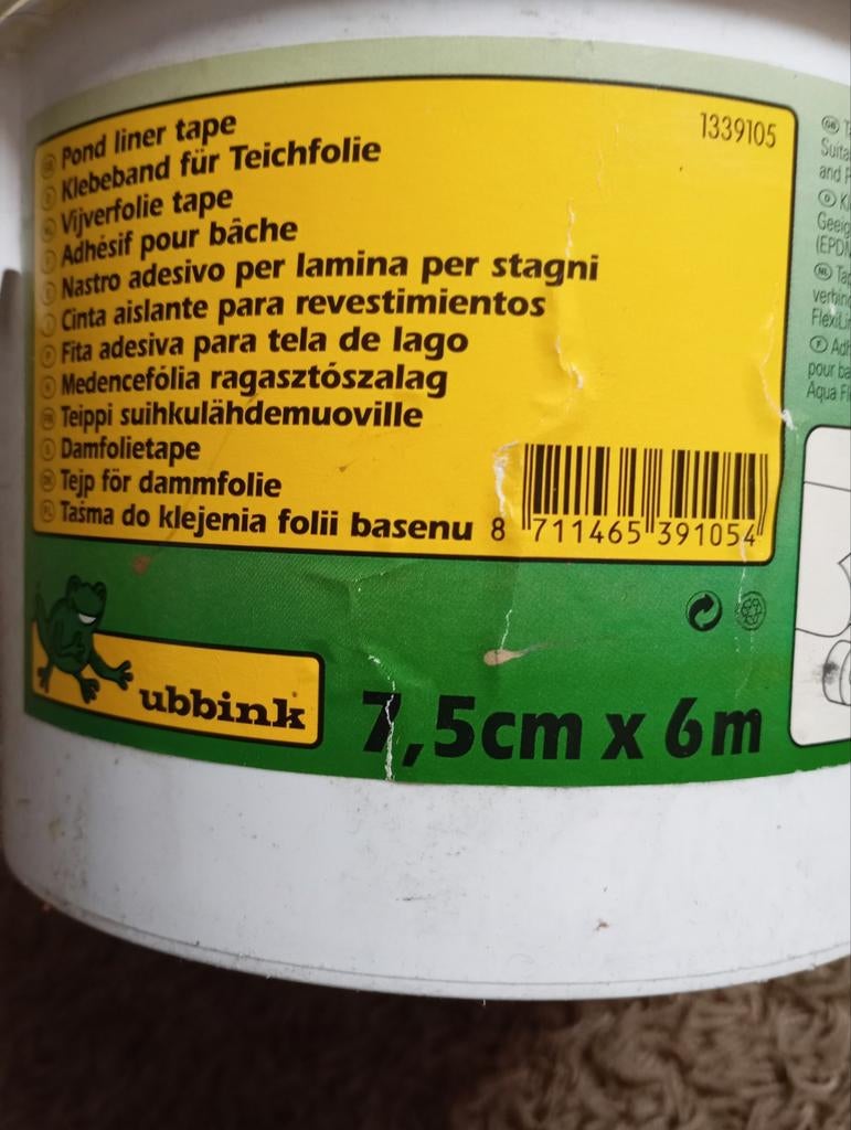 Ubbink vijver tape 7,5 cm x 6 m, Ophalen of Verzenden