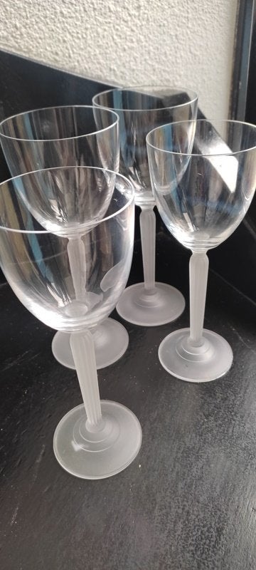 Spiegelau kristallen glazen op "frosted" voetstuk., Ophalen of Verzenden, Zo goed als nieuw, Overige typen