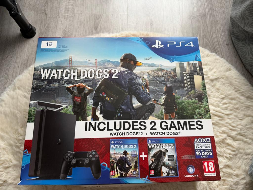 PS4 Slim 1TB Jet Black met 8 games en 1 controller, Ophalen, Met games, Zo goed als nieuw, 1 TB