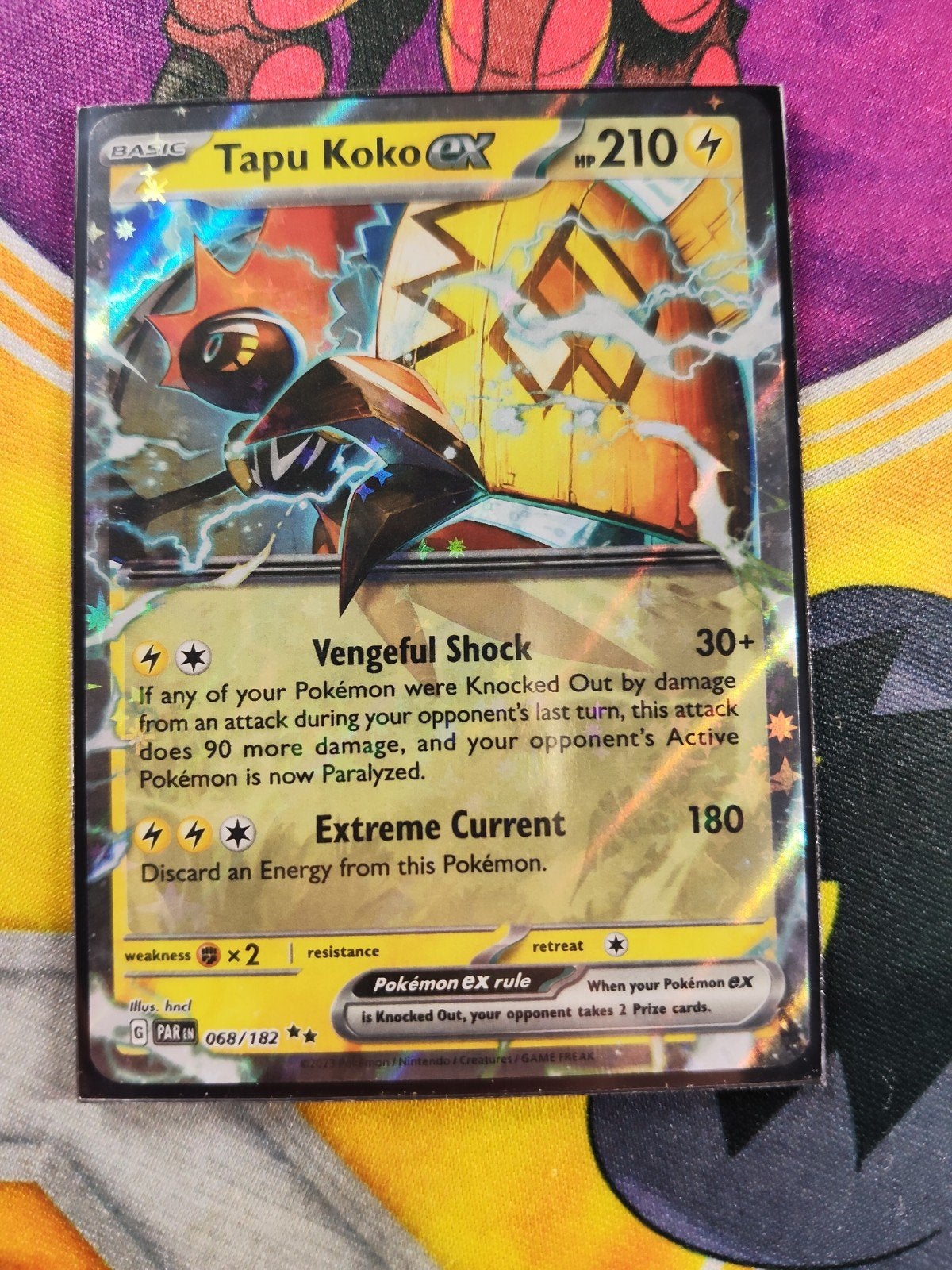 Pokémon Kaart: Tapu Koko GX (068/182) - Zo goed als nieuw, Ophalen of Verzenden, Zo goed als nieuw, Losse kaart, Foil
