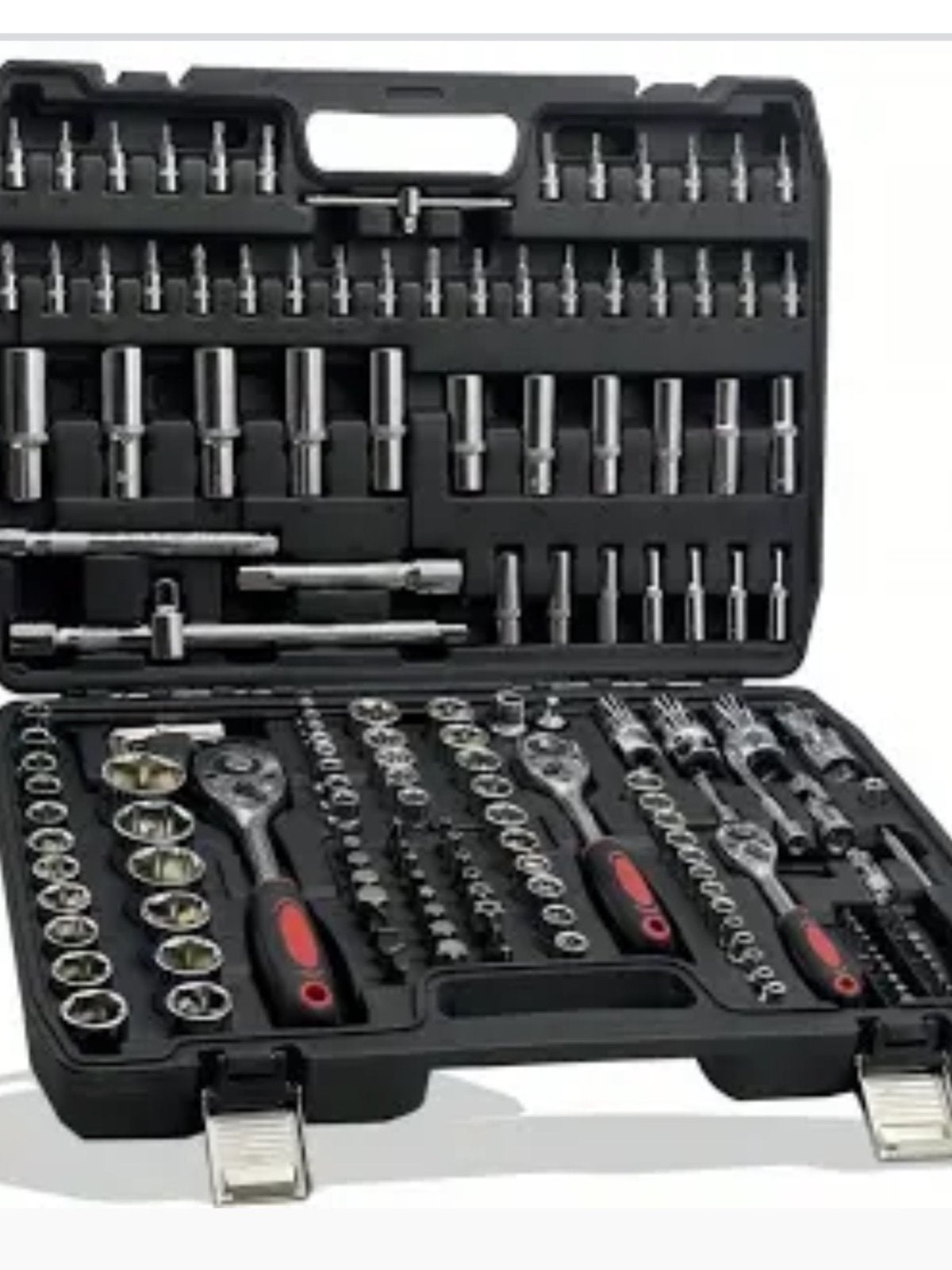 172 delig doppen set met 3 ratels chrome 3/4 & 1/2, Ophalen of Verzenden, Nieuw