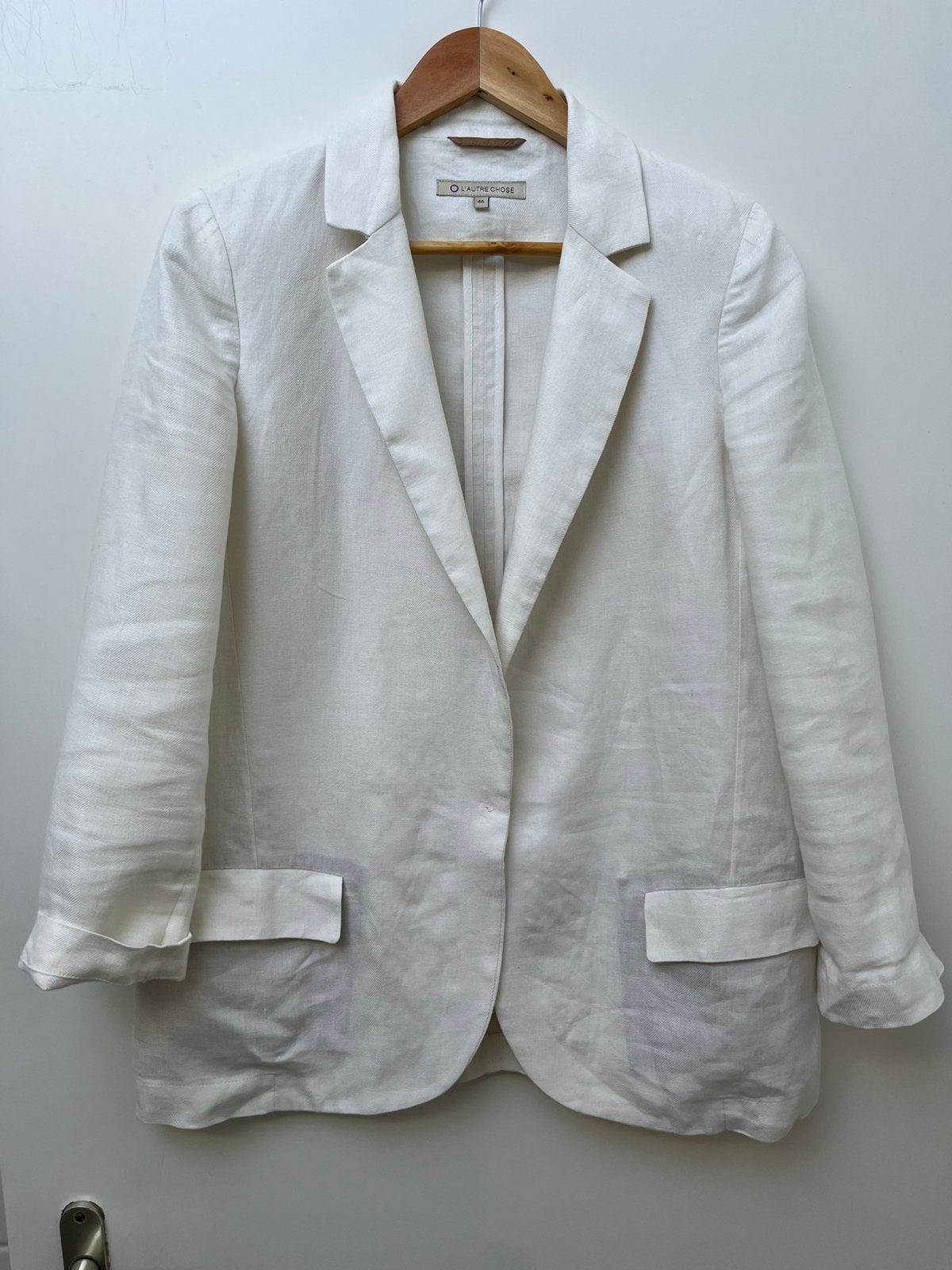 L’autre Chose schitterende linnen blazer off white M (it 46), Maat 38/40 (M), Wit, Ophalen of Verzenden, Zo goed als nieuw