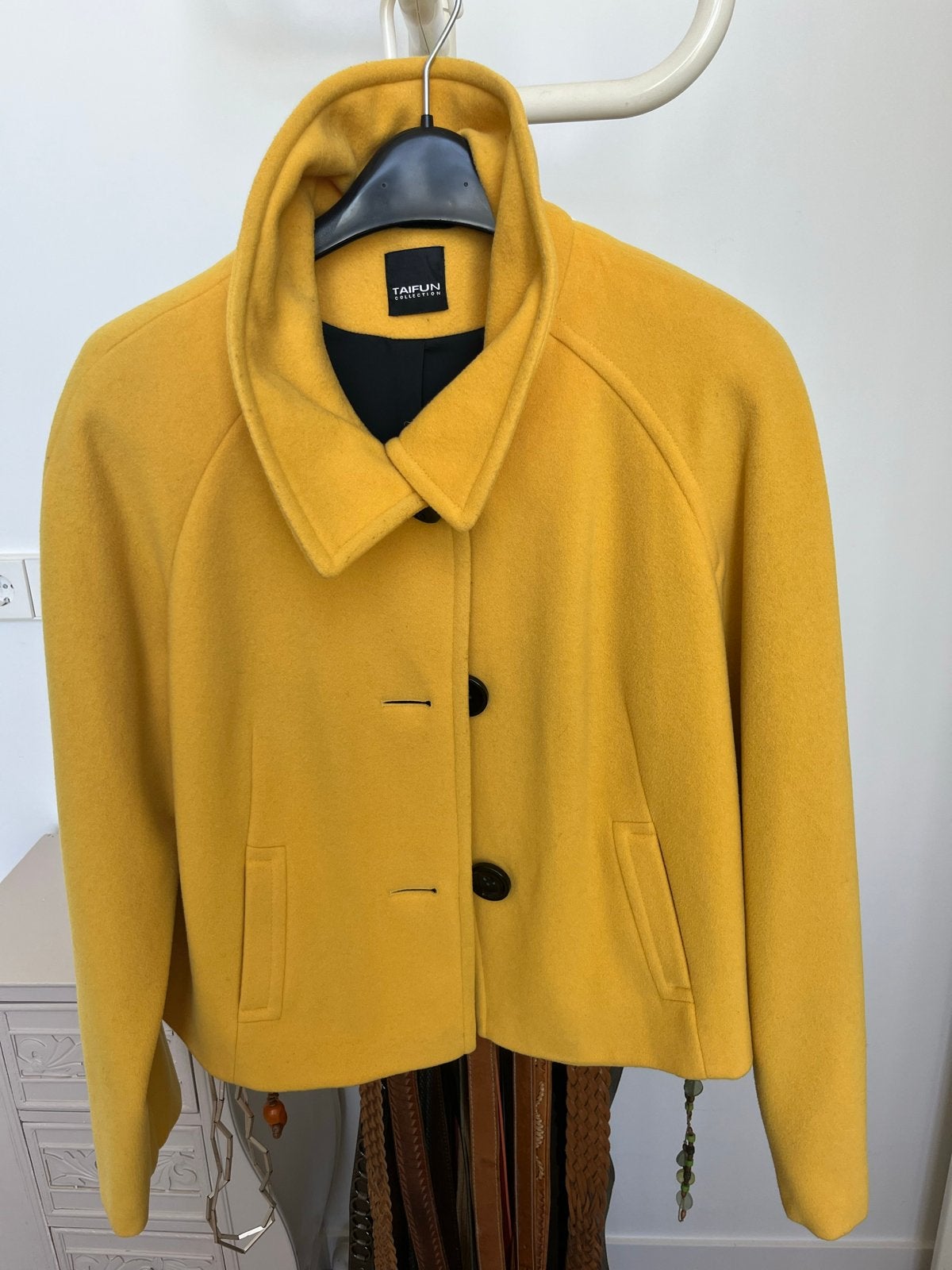 Korte wollen blazer - Maat 42, Ophalen of Verzenden, Gedragen, Maat 42/44 (L), Geel