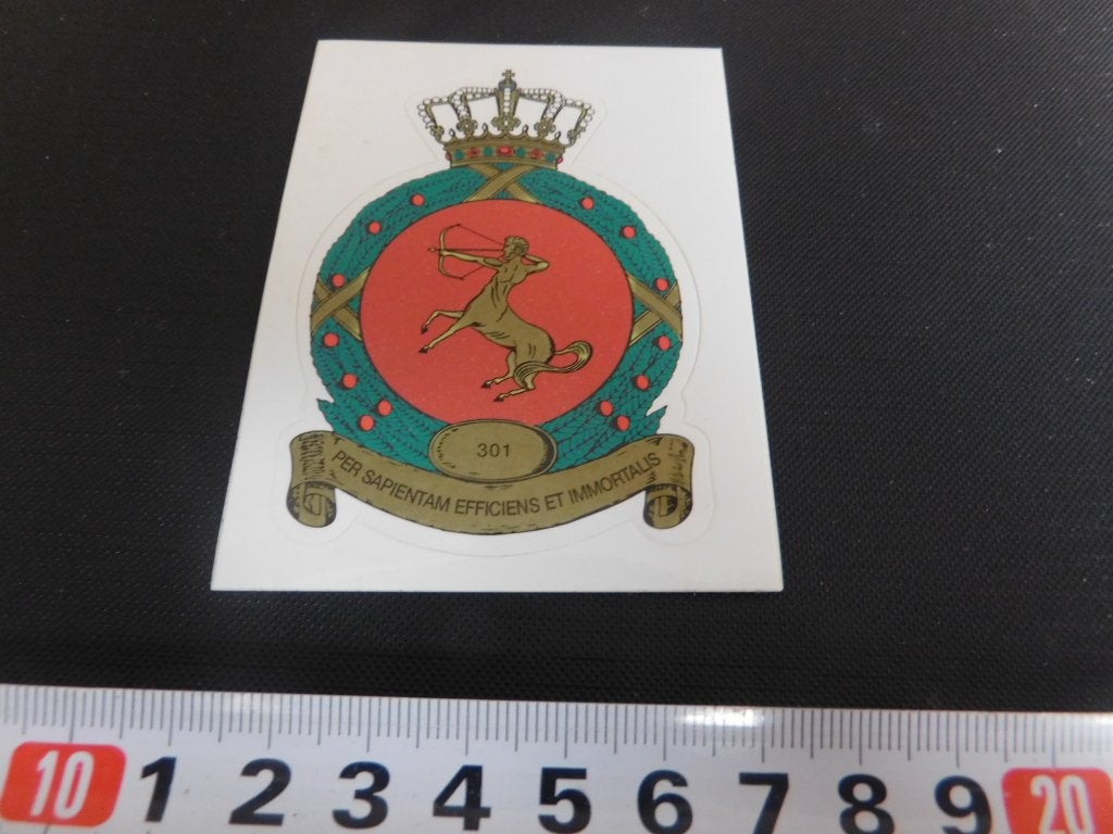 sticker leger luchtmacht embleem 301 per sapientam efficiens, Ophalen of Verzenden, Zo goed als nieuw