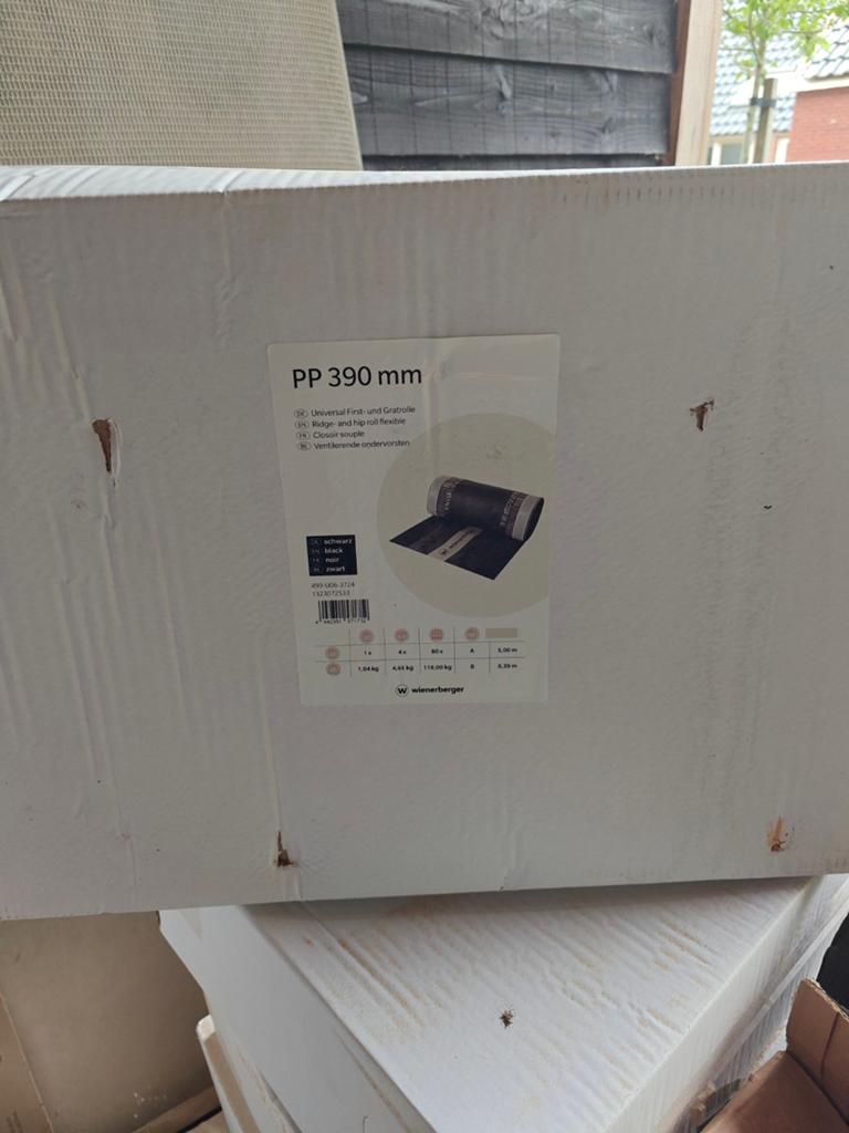 18 rollen Wienerberger PP 390 mm ventilerende ondervorst, Overige materialen, Zwart, Nieuw, Ophalen of Verzenden