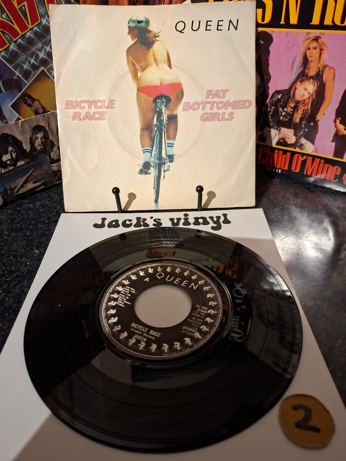 Queen - Bicycle Race / Fat Bottomed Girls 1978/2, Gebruikt, 7 inch, Ophalen of Verzenden, Beschermende buitenhoes