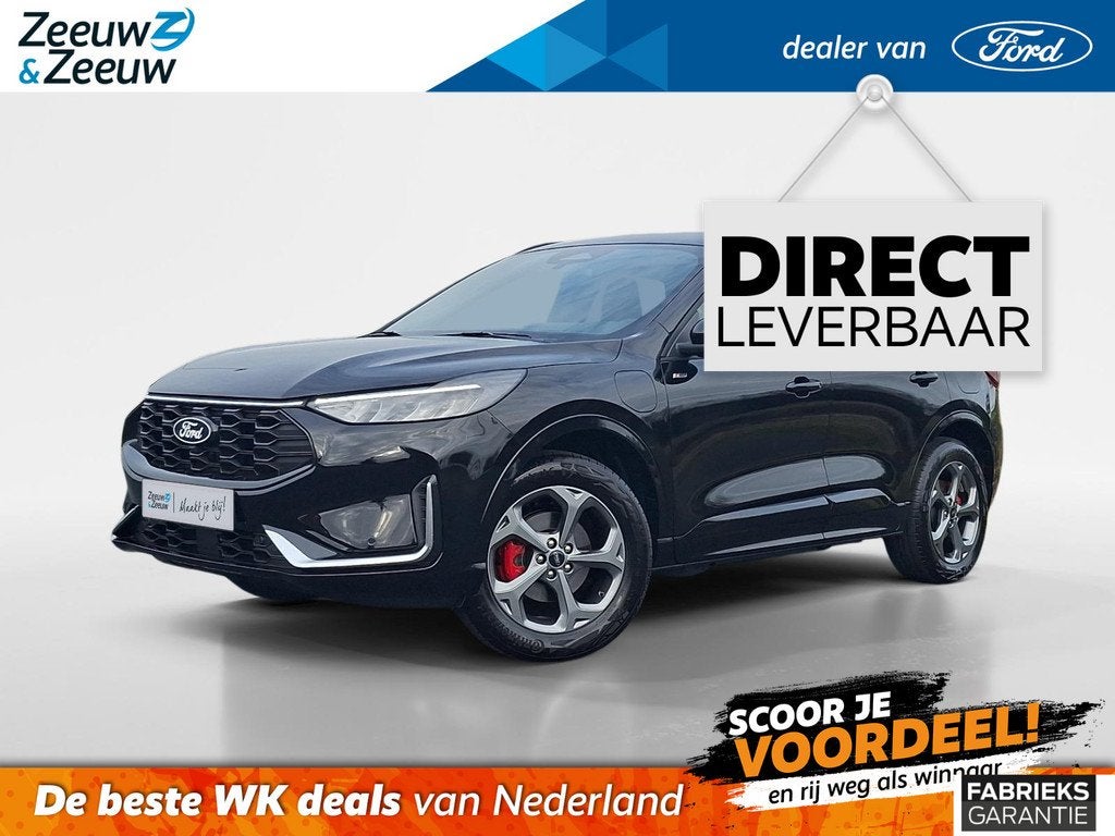 Ford Kuga 2.5 PHEV ST-Line X | Winterpack | El. Trekhaak | U, Auto's, Ford, 12 maanden, 14 kWh, 4 cilinders, Leder en Stof