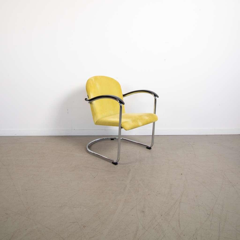 1x Gispen 414 Fauteuil Geel Stof, Huis en Inrichting, Fauteuils, Zo goed als nieuw, Stof, 50 tot 75 cm, 75 tot 100 cm, Ophalen of Verzenden