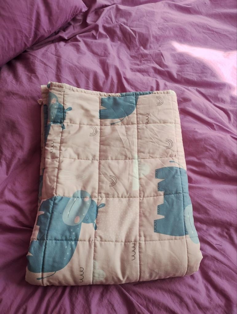 Twee Ella verzwaringsdekens kind 3,2kg 100x150cm Hippo, Ophalen, Zo goed als nieuw, Deken