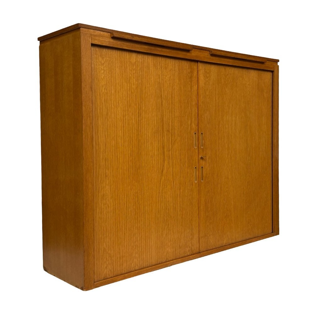Vintage Hoge Kast Met Schuifdeur Jaren 60 Kast Opbergmeubel, Ophalen of Verzenden