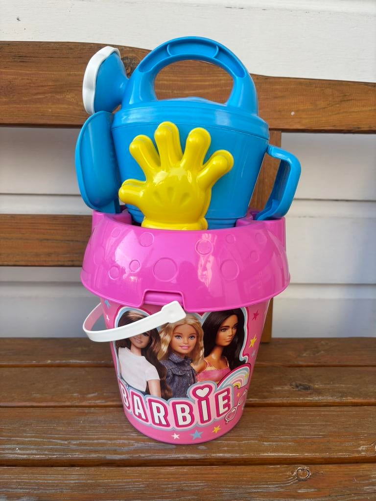 6-delige Barbie emmerset zandbak - strand speelgoed, Ophalen of Verzenden, Zo goed als nieuw