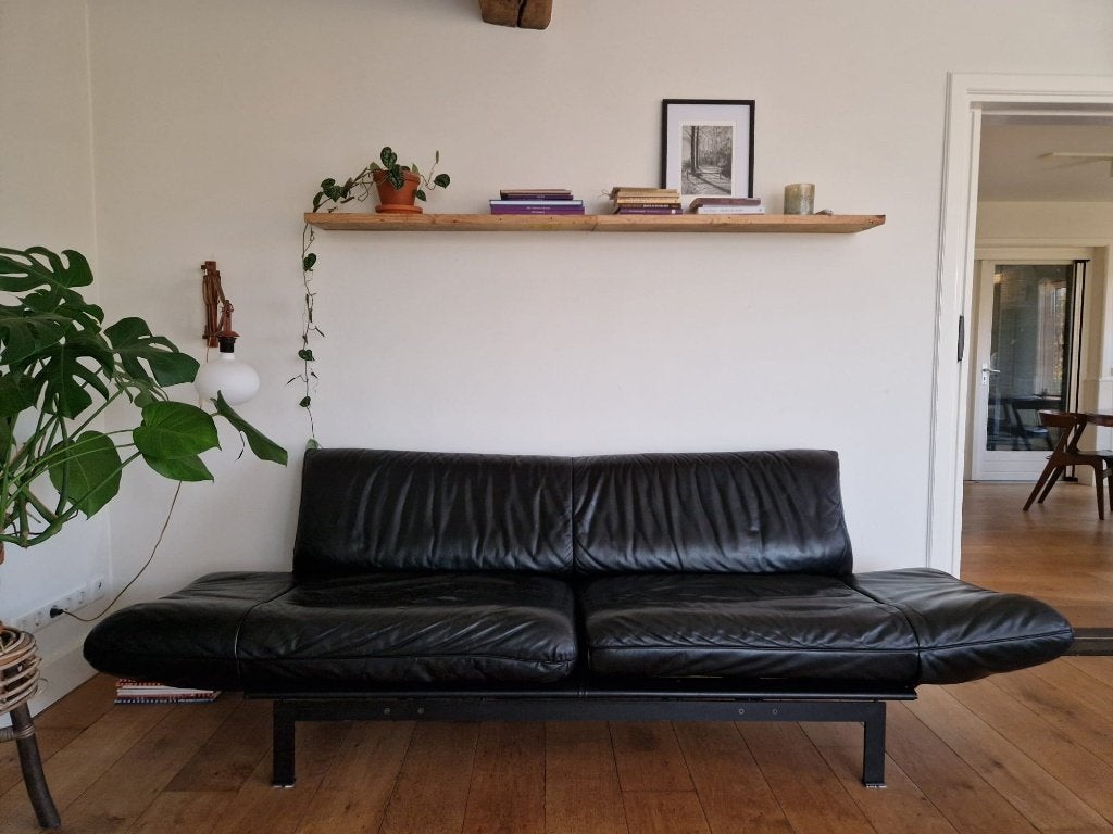 Originele vintage De Sede DS 140, zwart leer, Ophalen, Gebruikt, Tweepersoons, 200 tot 250 cm