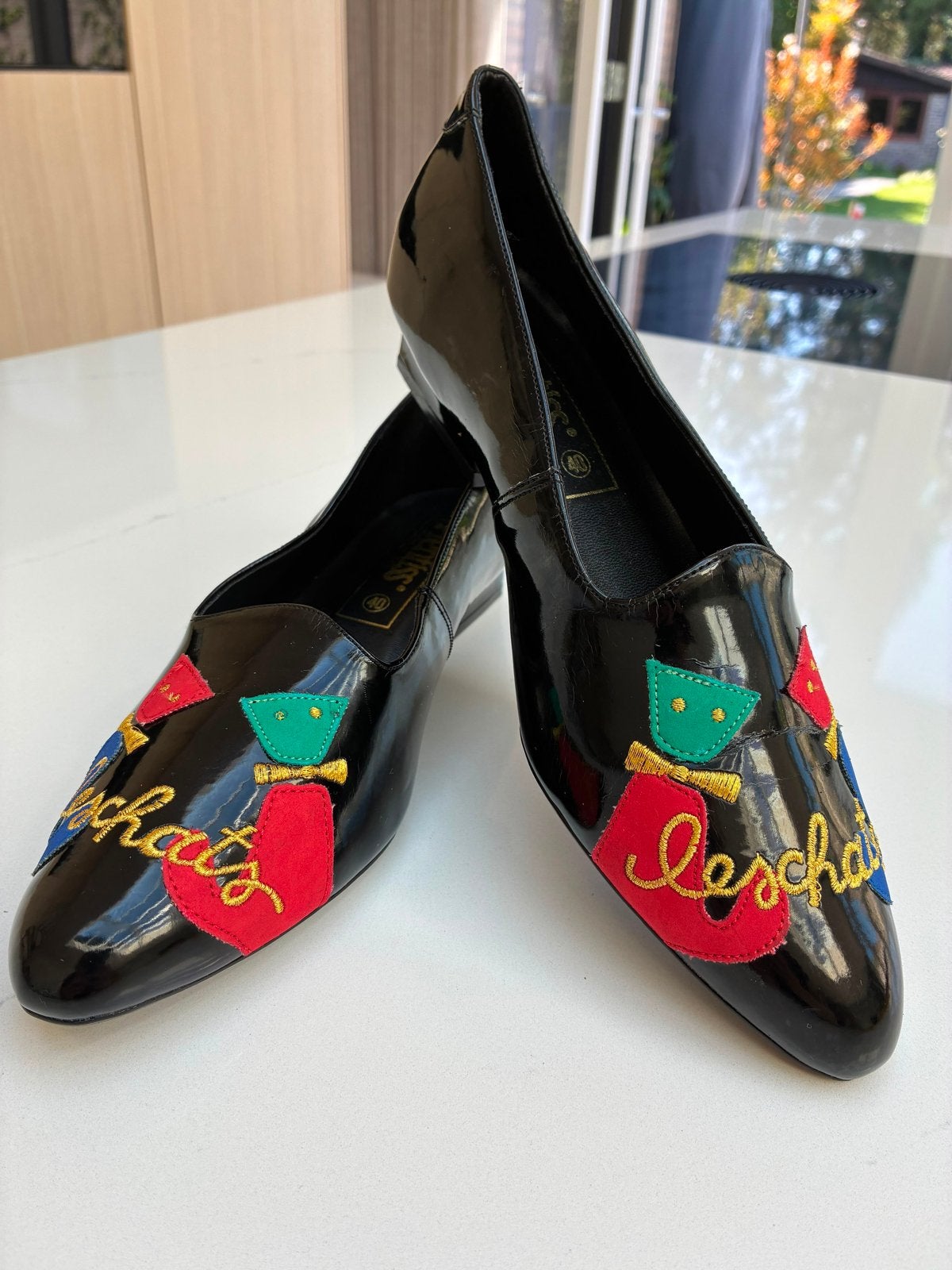 Vintage Prentiss Lakleren zwarte Loafers 'Les Chats' Maat 40, Schoenen met lage hakken, Zwart, Ophalen of Verzenden, Zo goed als nieuw
