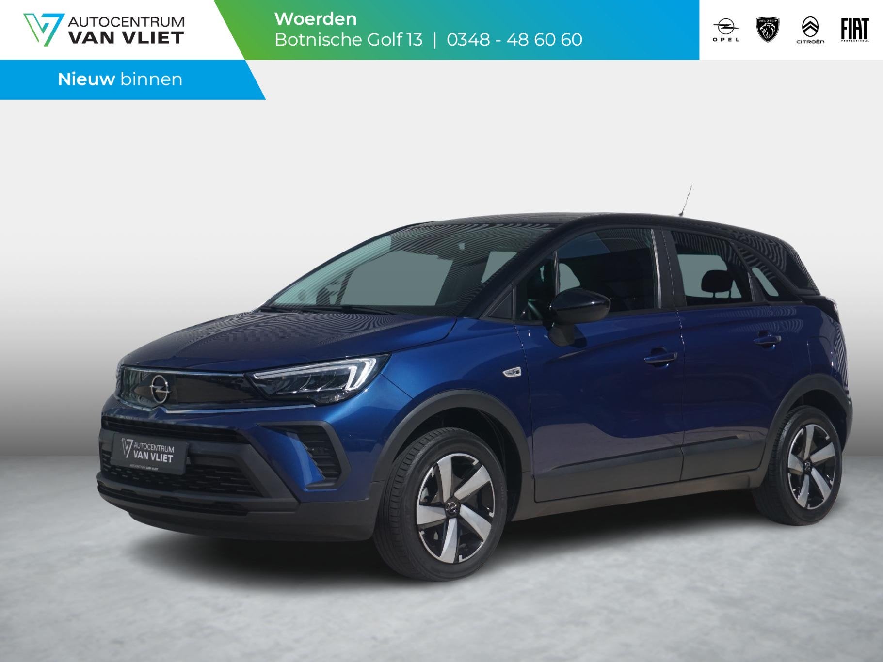 Opel Crossland 1.2 Turbo Edition Camera | Navigatie, Auto's, 12 maanden, Gebruikt, 1199 cc, Blauw