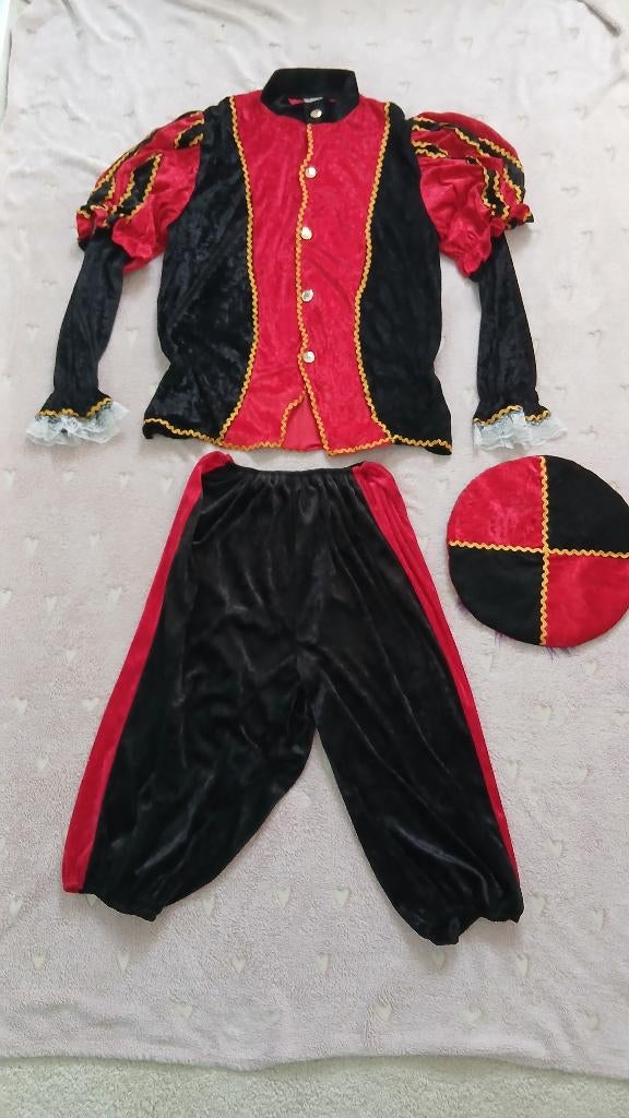 Rood-zwart Pietenpak maat L (52)– Sinterklaas & carnaval, Ophalen of Verzenden, Gebruikt