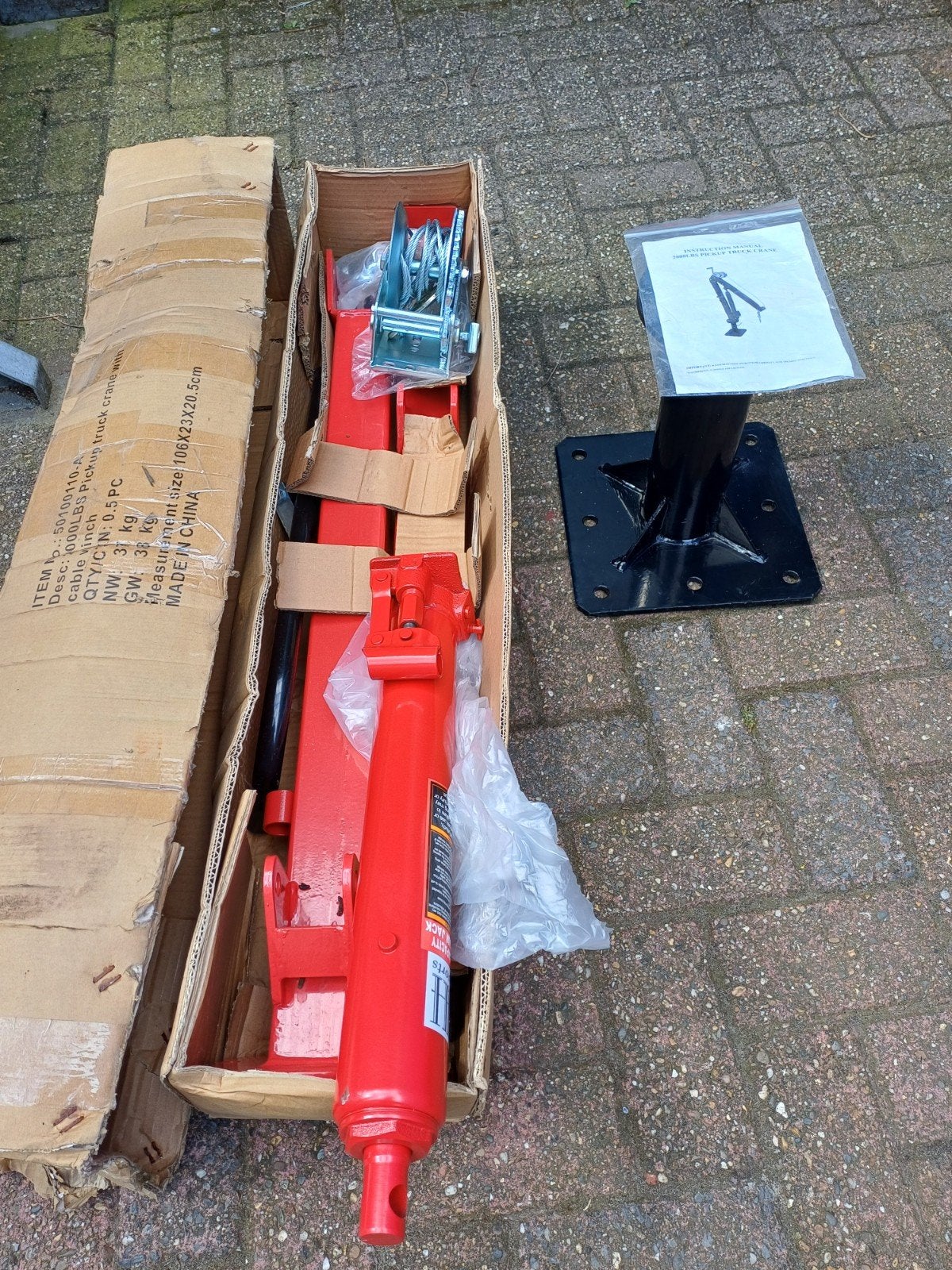 Nieuwe Aanhangertakel / Pickup Truck Kraan met Kabelwinch, Ophalen