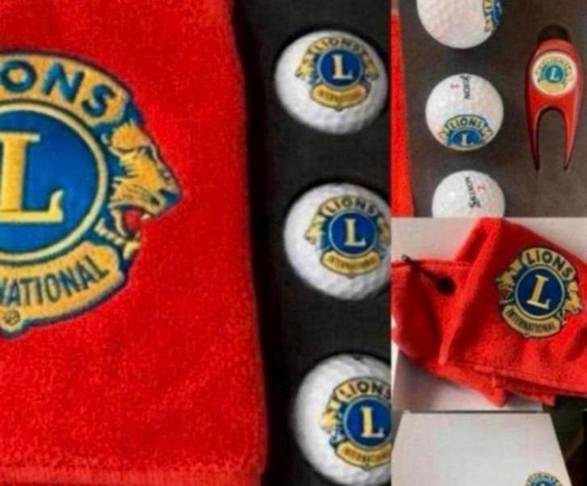 2X Golfbal Gifbox set Lions International, 3 ballen,, Ophalen of Verzenden, Nieuw, Bal(len)