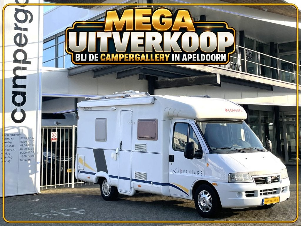 Dethleffs Advantage 6501 FRANSBED - TREINZIT, Caravans en Kamperen, Ringverwarming, Fiat, Bedrijf, Half-integraal
