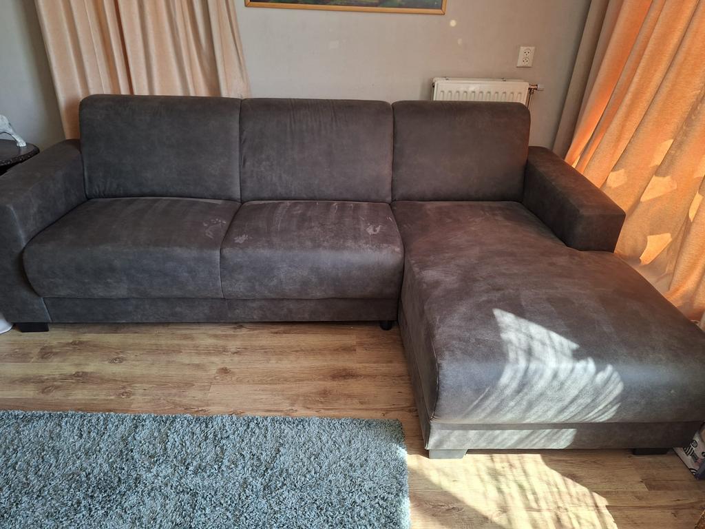Comfortabele grijze hoekbank in Udenhout, Ophalen, 250 tot 300 cm, Gebruikt, 125 tot 150 cm