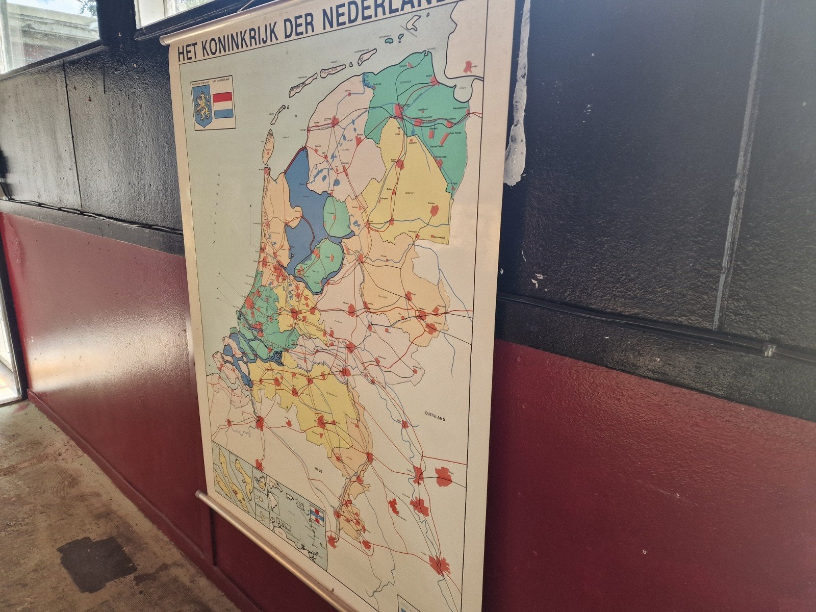 Schoolkaart: Het koninkrijk der Nederlanden, Ophalen of Verzenden, Aardrijkskunde