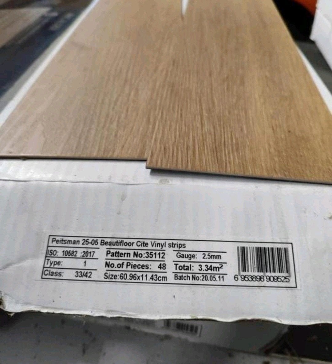 Peitsmann pvc visgraat vloer kleur 55112 6.65 M2, Ophalen of Verzenden, Nieuw, 75 m² of meer, Overige typen