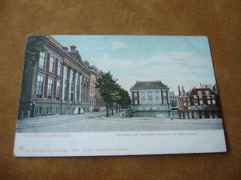 S, GRAVENHAGE  =  VIJVERBERG MET GEMEENTE MUSEUM BRIEFKAART, Ophalen of Verzenden, Voor 1920, Ongelopen, Zuid-Holland
