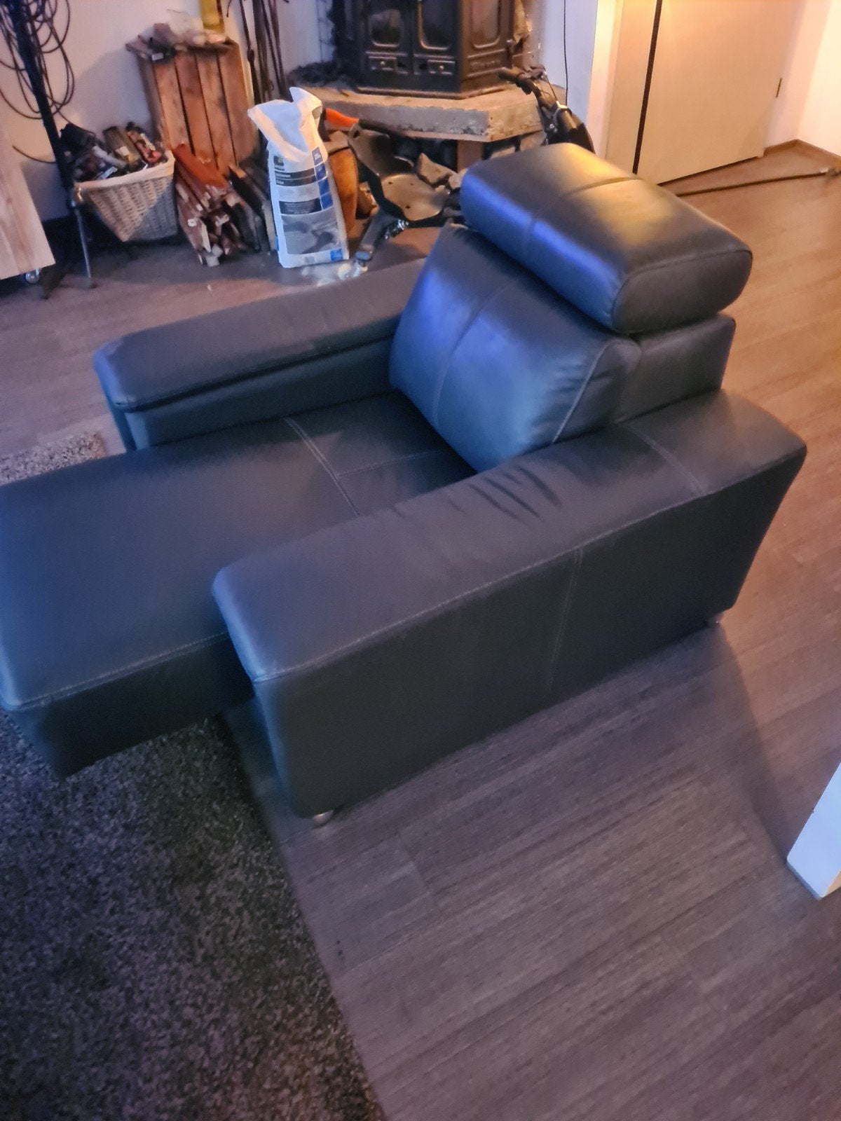 2 Leren relaxfauteuils met verstelbare rugleuning, 100 tot 125 cm, Modern, Comfort, Ophalen of Verzenden, Zo goed als nieuw