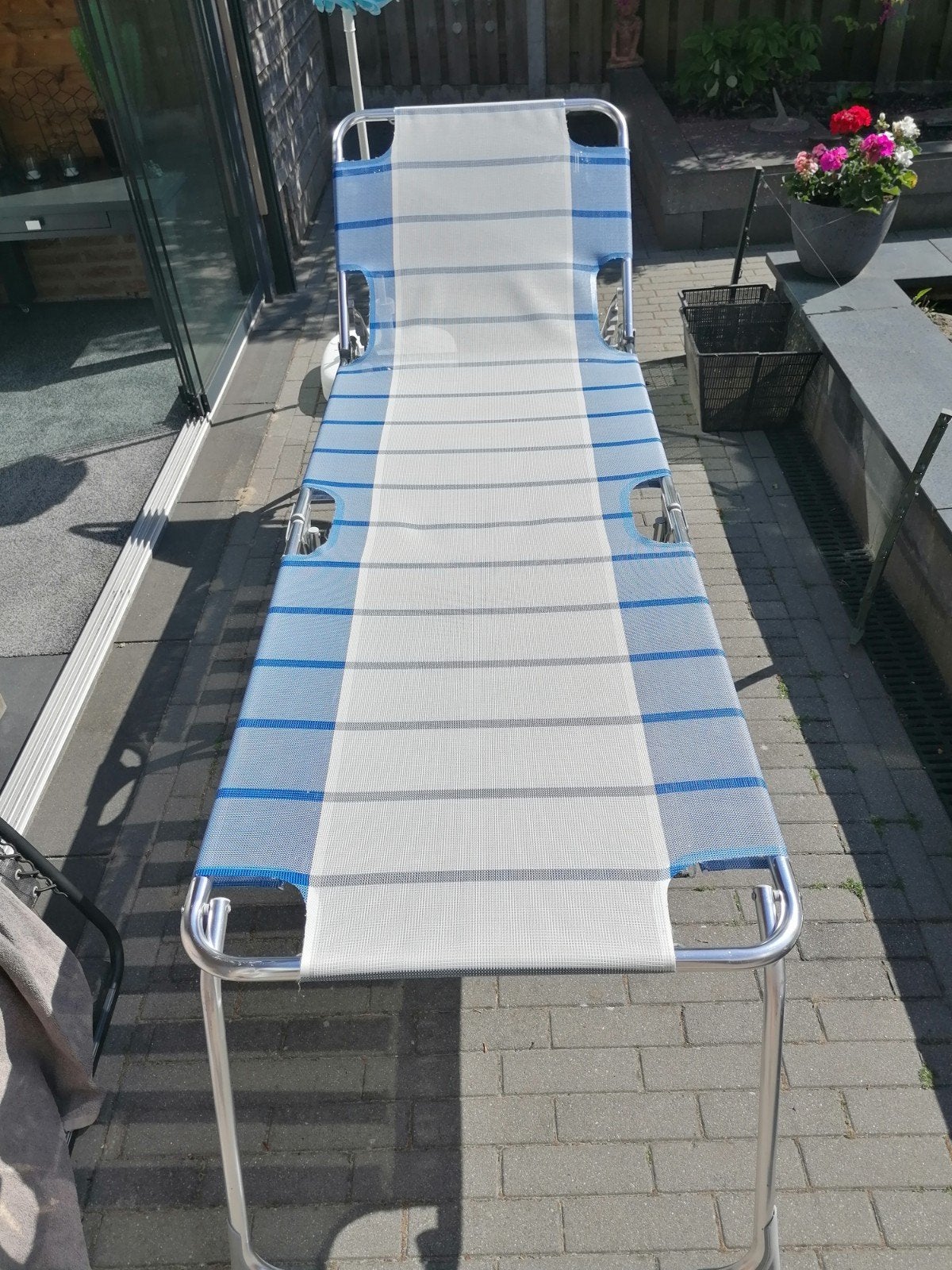 Dukdalf stretchbed ligbed senioren hoogte, Tuin en Terras, Ligbedden, Ophalen, Zo goed als nieuw