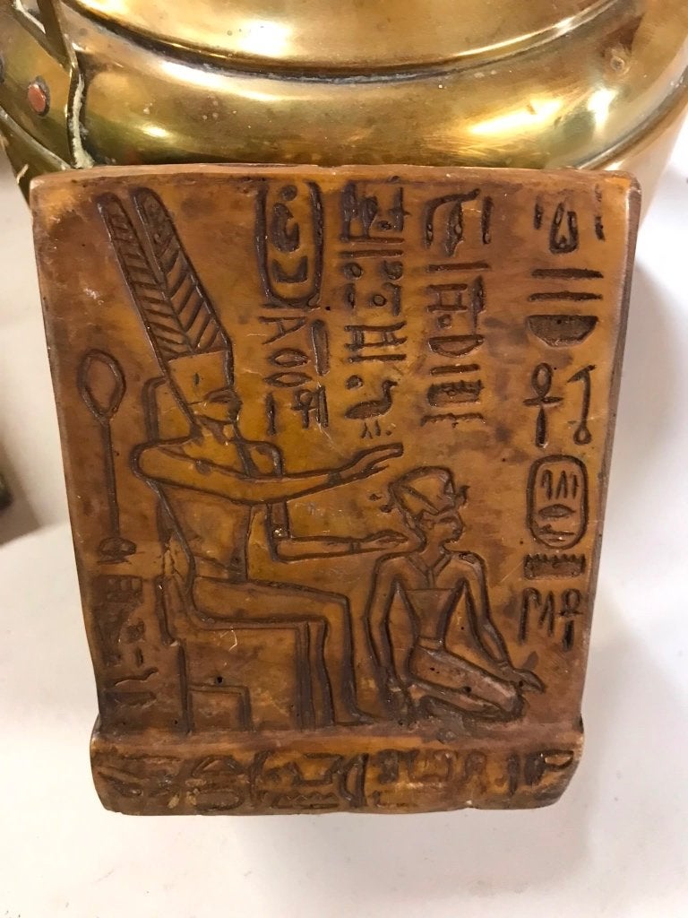 Oud Egyptisch reliëf WD-028, Verzamelen, Beelden en Beeldjes, Gebruikt, Dier, Ophalen of Verzenden