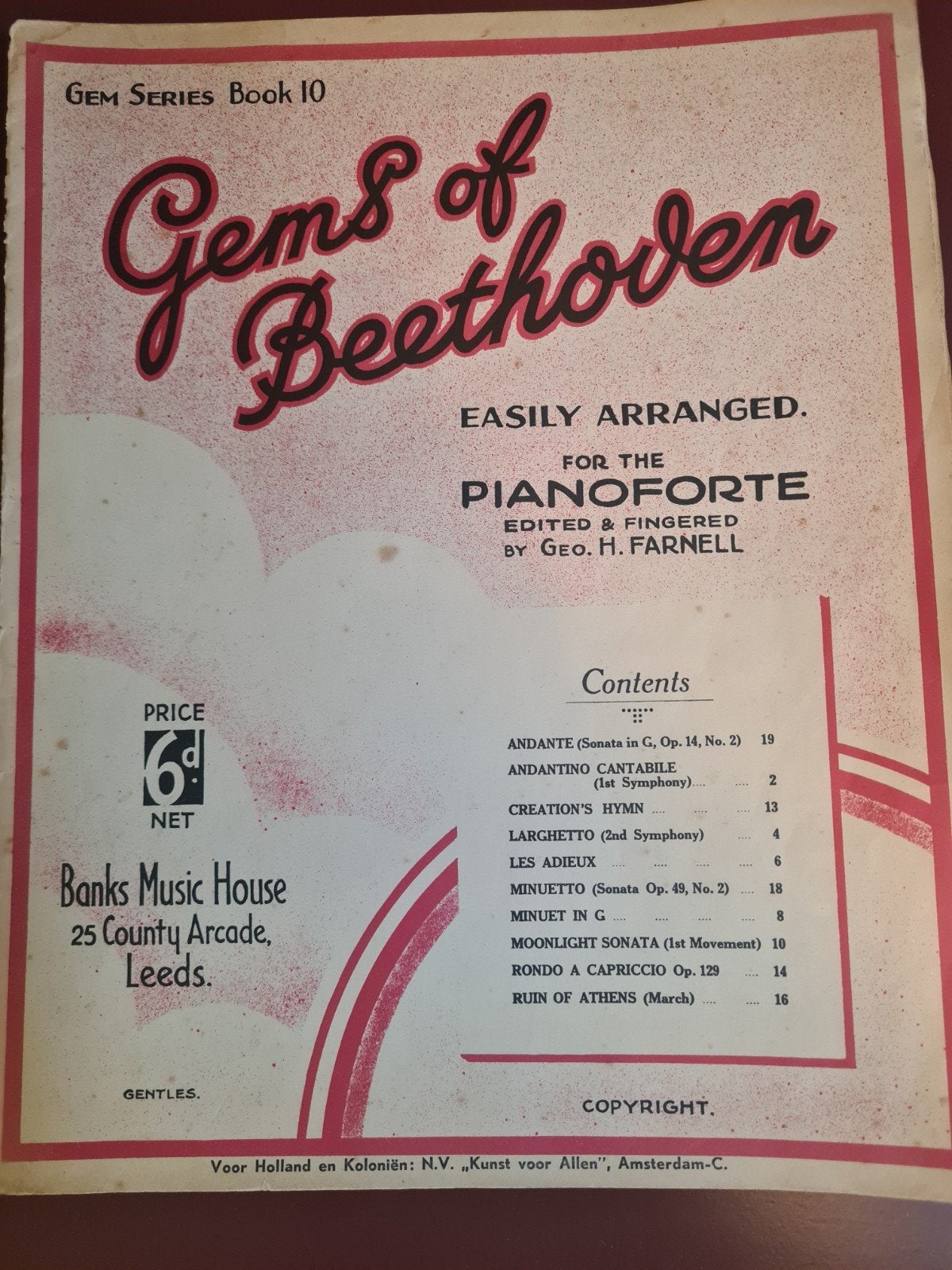 Gems of Beethoven - Bladmuziek voor Piano, Gebruikt, Klassiek, Ophalen of Verzenden, Artiest of Componist