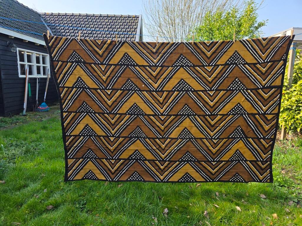 Authentieke Bogolan Modderdoek - Handgemaakt uit Mali, Ophalen of Verzenden