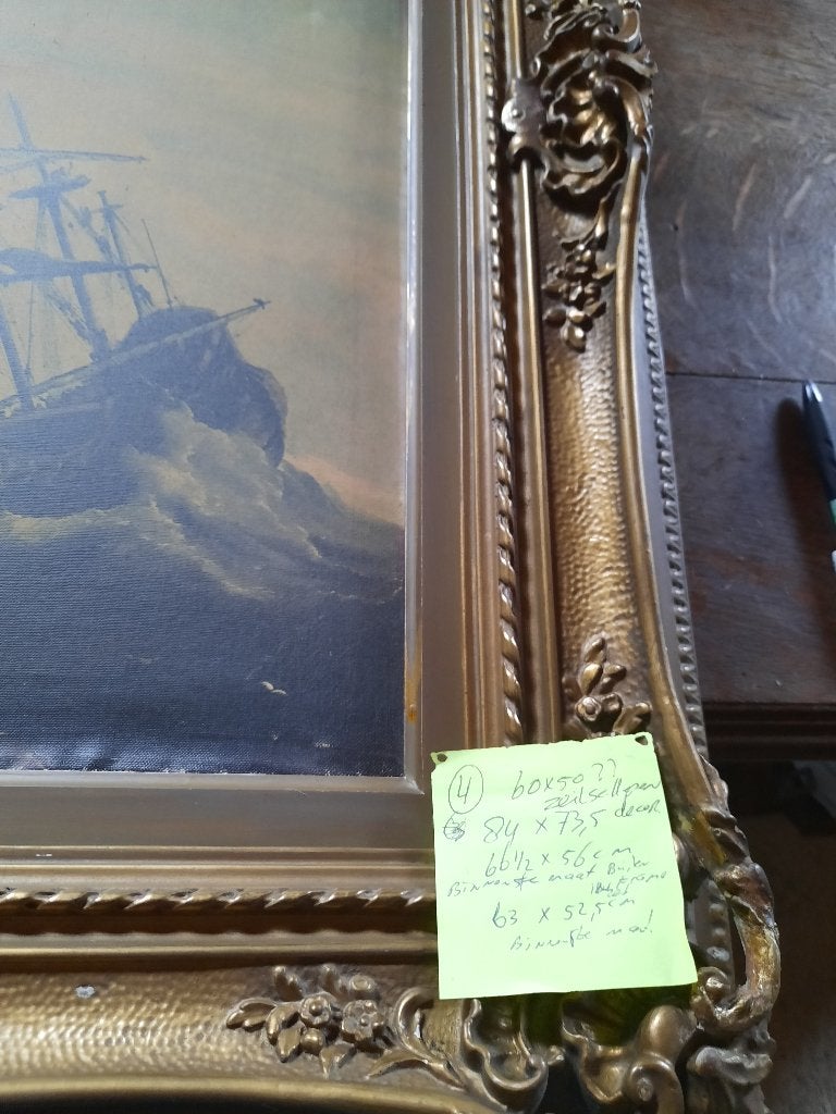 Schilderij zeilschepen, Maritiem / water, Overige stijlen, Doek, Ophalen of Verzenden