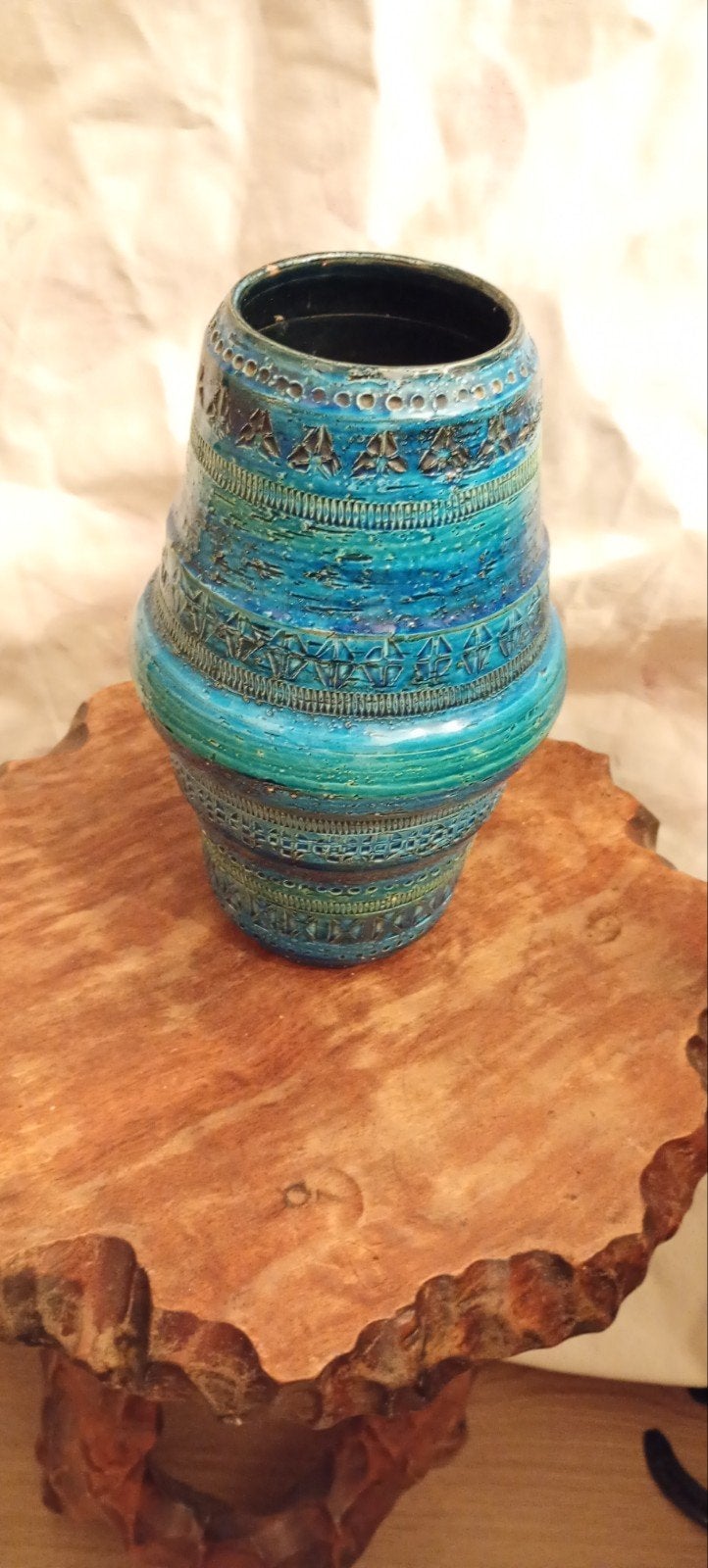 Vintage Italiaanse Bitossi Rimini Blu vaas., Ophalen of Verzenden
