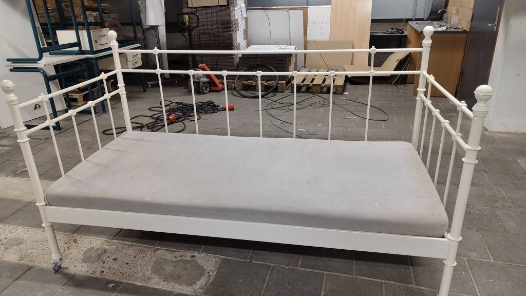 Bed IKEA Tromsnes, Ophalen, Eenpersoons, Wit, 200 cm