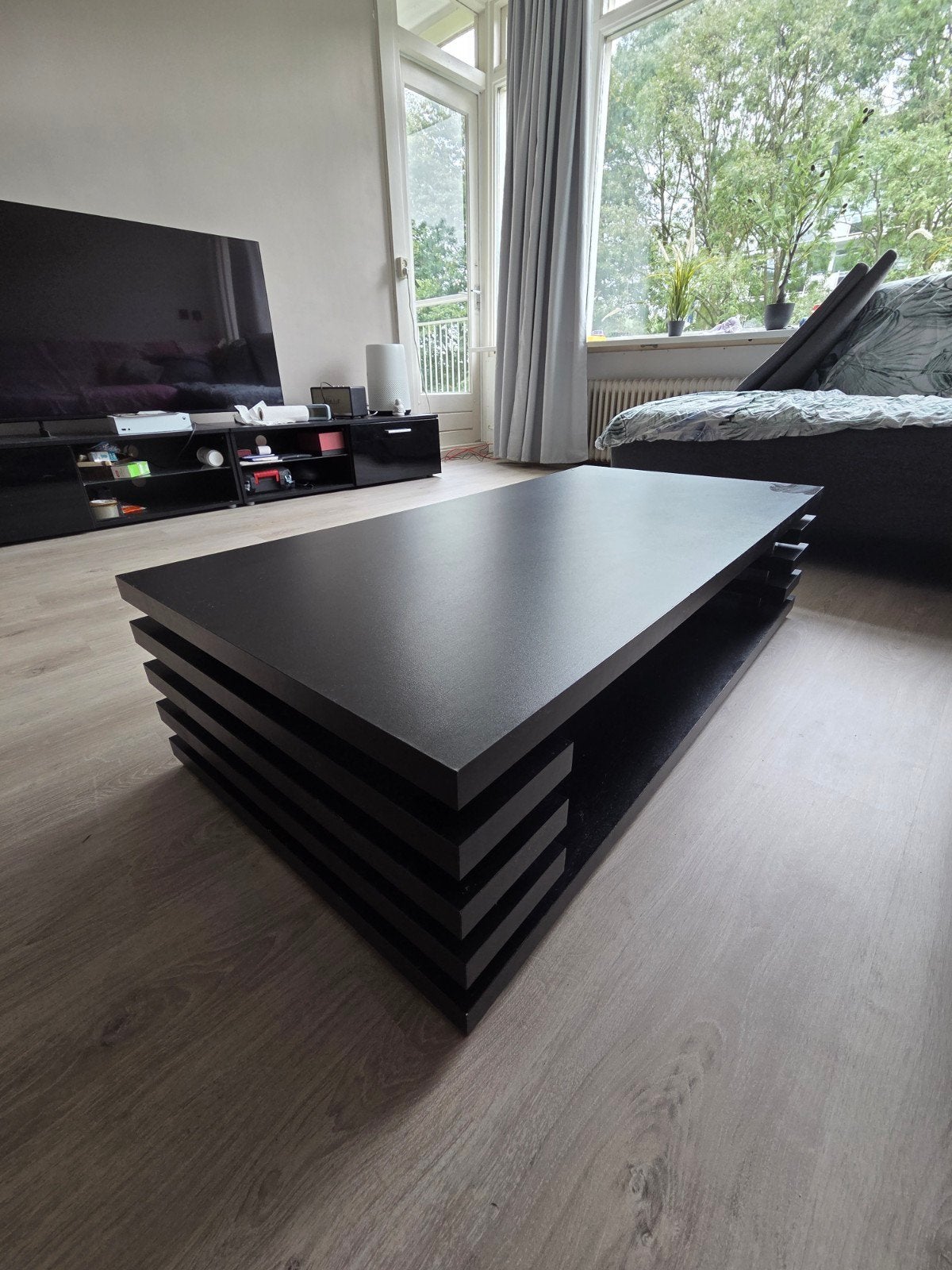 Zwart salontafel Leenbakker (L120xB60xH30), Huis en Inrichting, Ophalen, Gebruikt, 100 tot 150 cm, 50 tot 100 cm